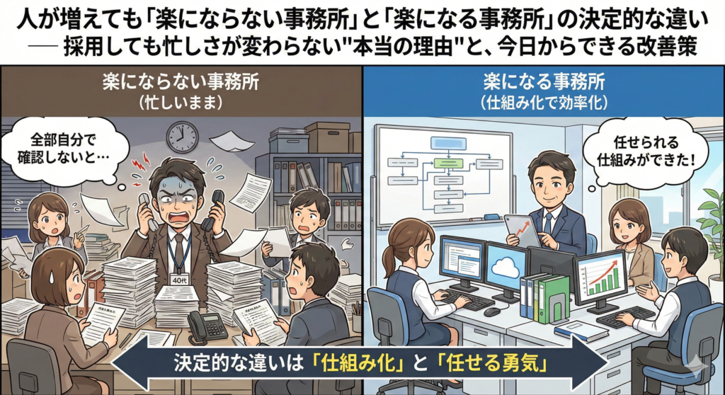 人が増えても「楽にならない事務所」と「楽｜写真