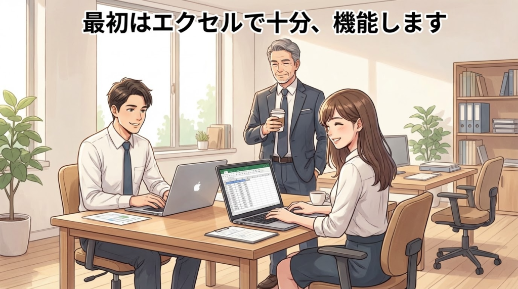 エクセル管理、どこまで頑張れますか?FL|イラスト