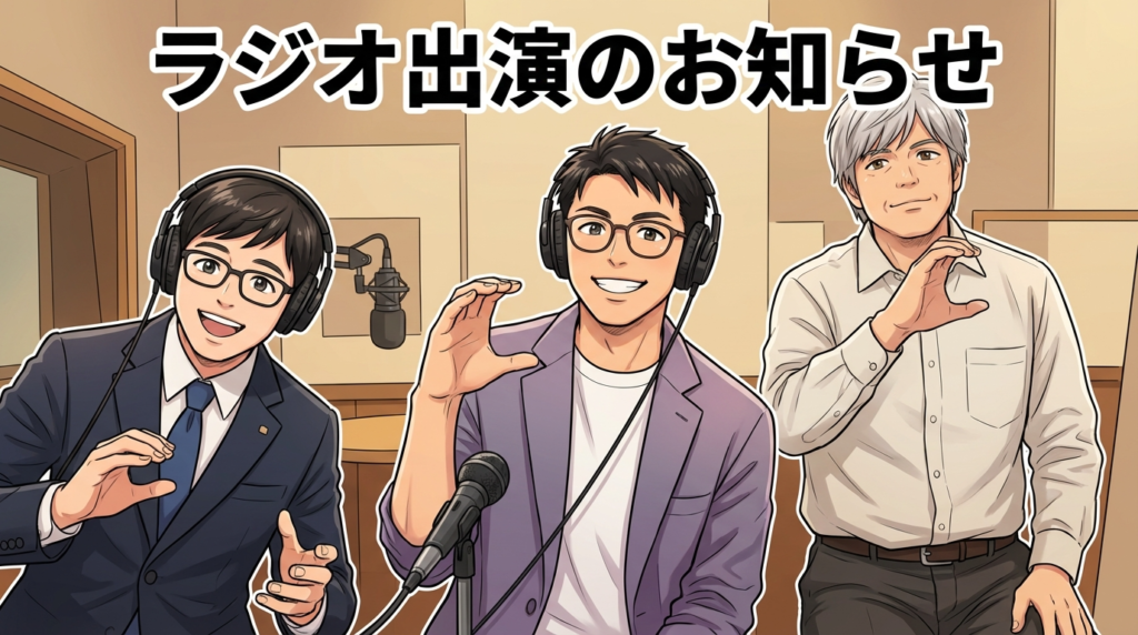 大須賀代表ラジオ番組出演イラスト