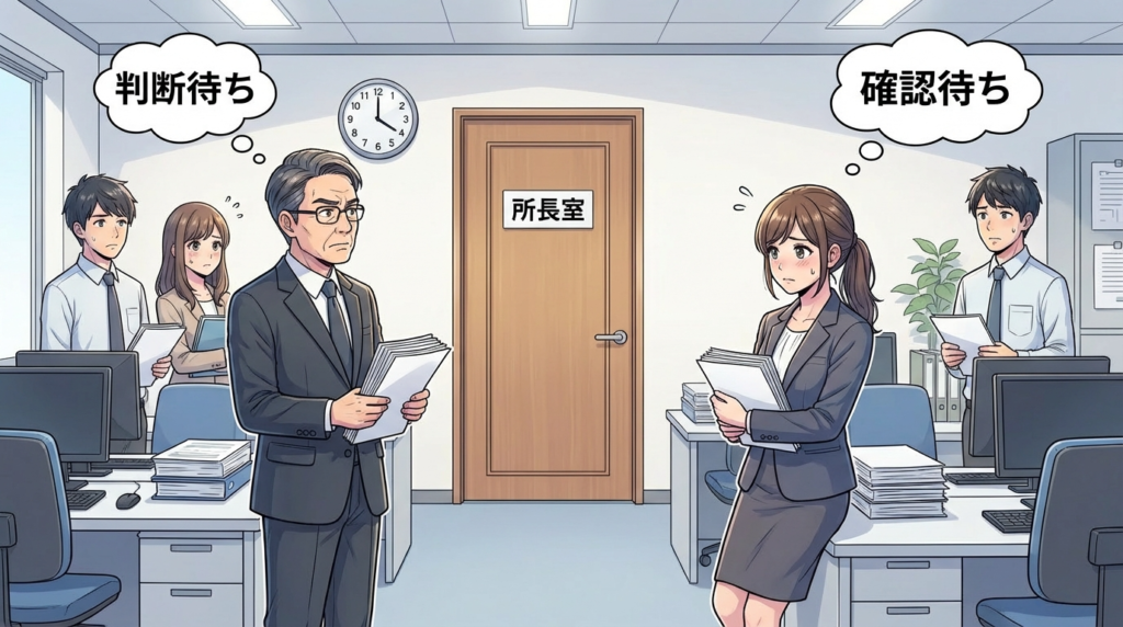 【幹部育成】社長が抱え込むほど、幹部は育|イラスト