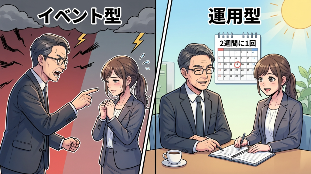 【幹部育成】社長が抱え込むほど、幹部は育|イラスト_2