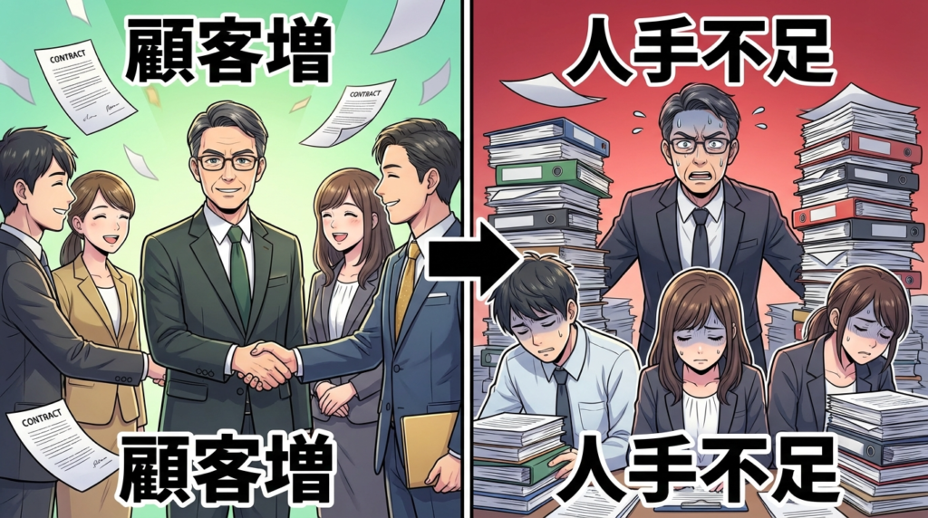 営業に強い事務所が採用でつまずく理由と6つの対策関連図解イラスト