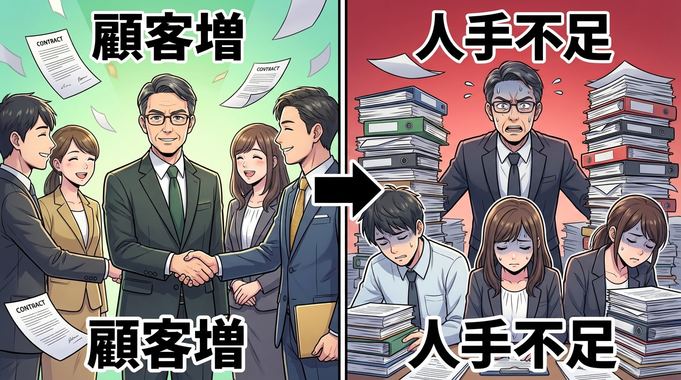 営業に強い事務所が採用でつまずく理由と6つの対策関連図解イラスト