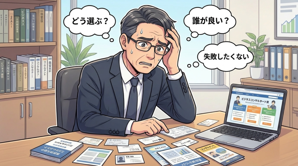 コンサル選びで失敗する事務所の共通点と期待値設計関連図解イラスト