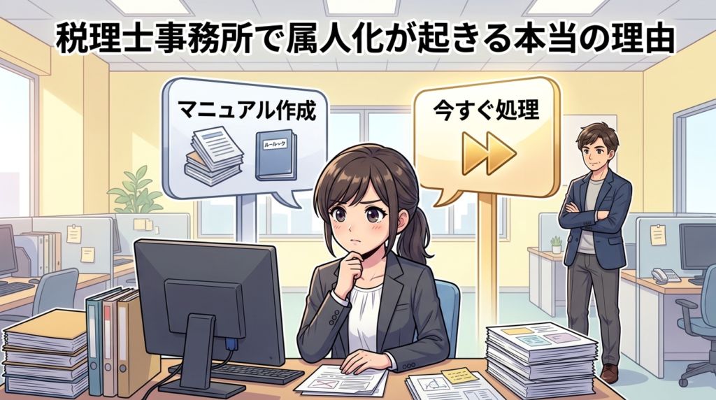 税理士事務所で属人化が起きる本当の理由のイラスト