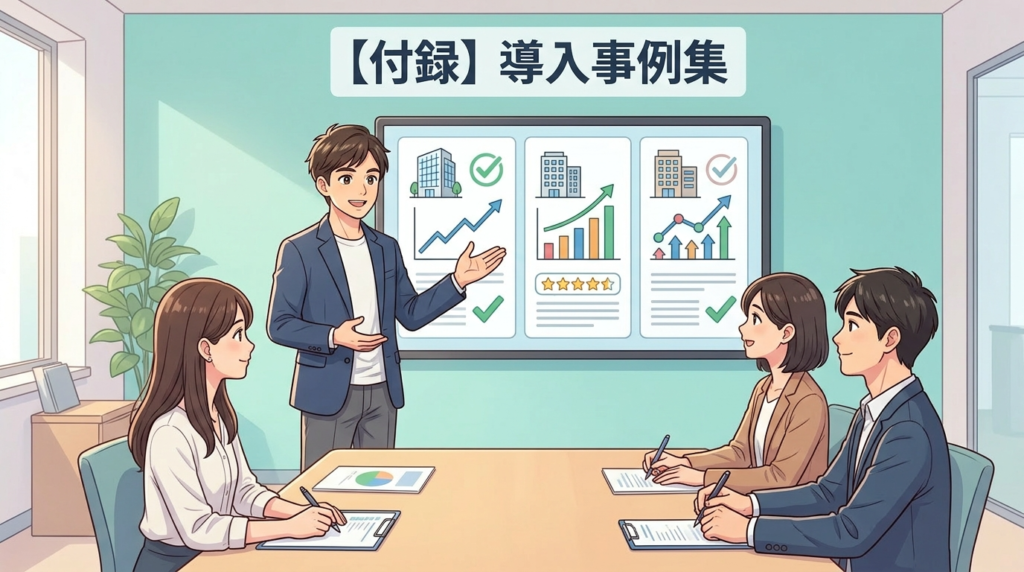 会計事務所の導入事例集を示す付録イラスト