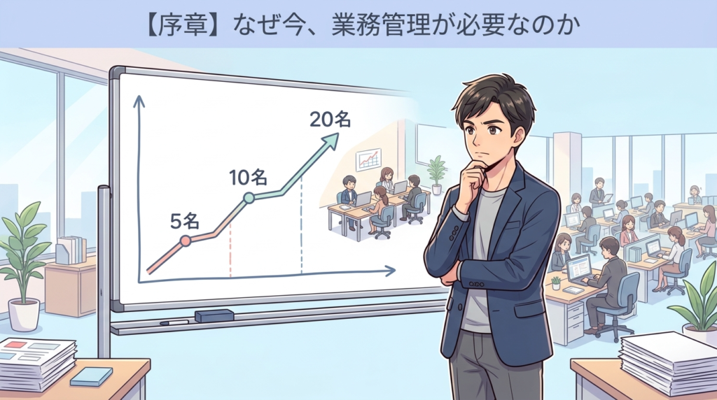 会計事務所に業務管理が必要な理由を示す序章イラスト