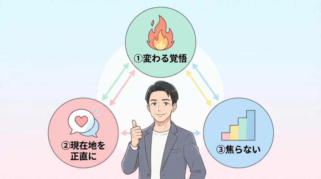 投資が結果に変わる事務所の共通点のイラスト