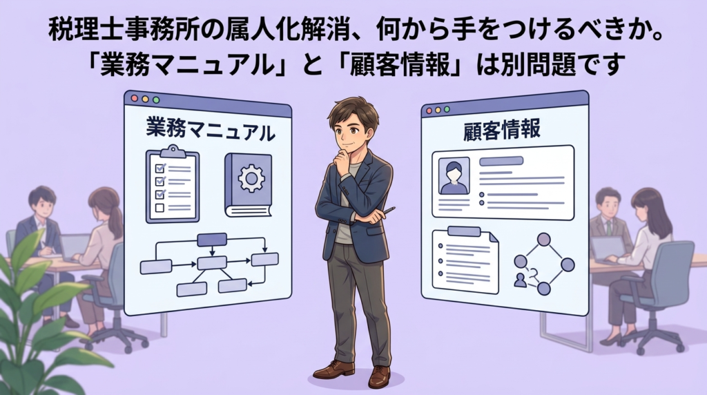 税理士事務所の属人化解消・2層構造ヒーロー画像