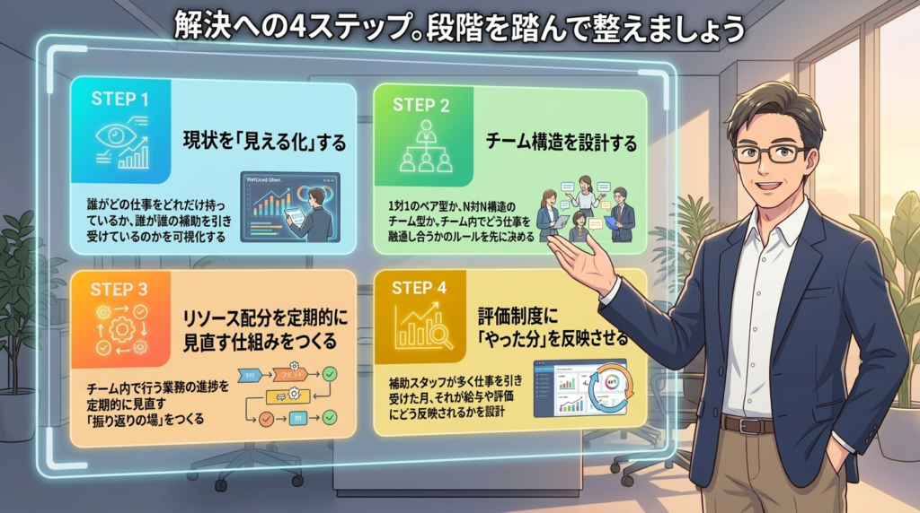段階を踏んで進捗管理を改善する提案の図解