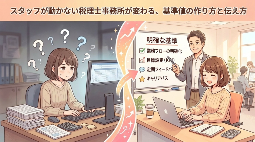 スタッフが動かない税理士事務所が変わる基準値の作り方アイキャッチ画像