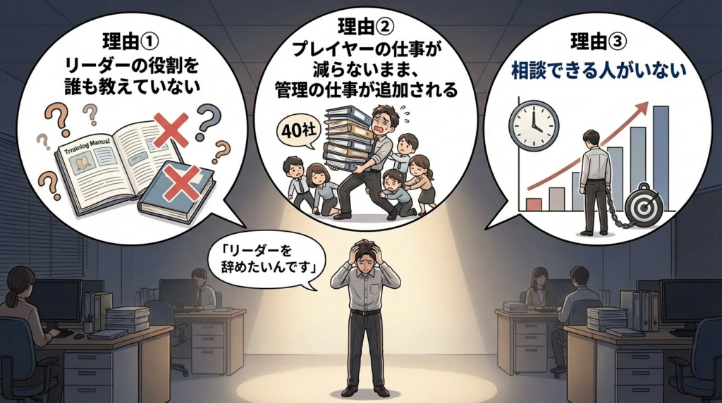リーダーが孤独になる3つの理由を示すイラスト
