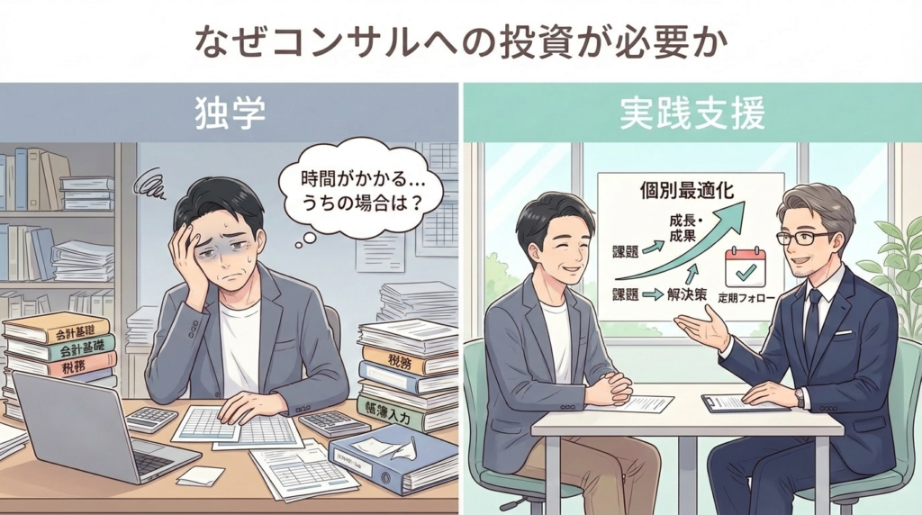 会計事務所にコンサルへの投資が必要な理由のイラスト