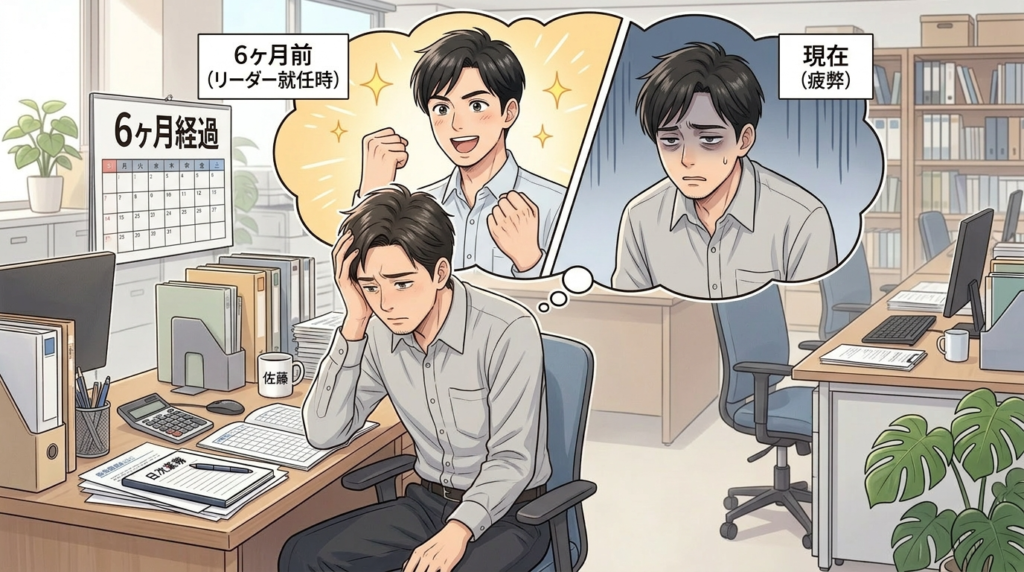 会計事務所のリーダーが辞めたいと言い出す時期を示すイラスト