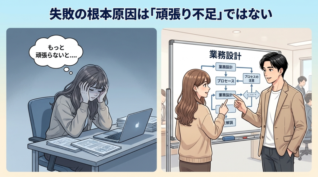 システム導入のやりすぎが引き起こす現場の混乱を示すイラスト
