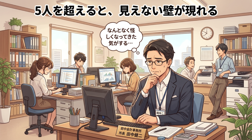 会計事務所組織成長と業務管理イラスト