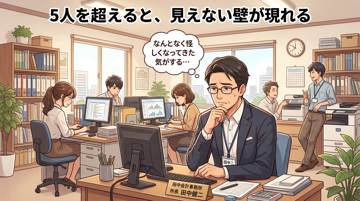 会計事務所組織成長と業務管理イラスト